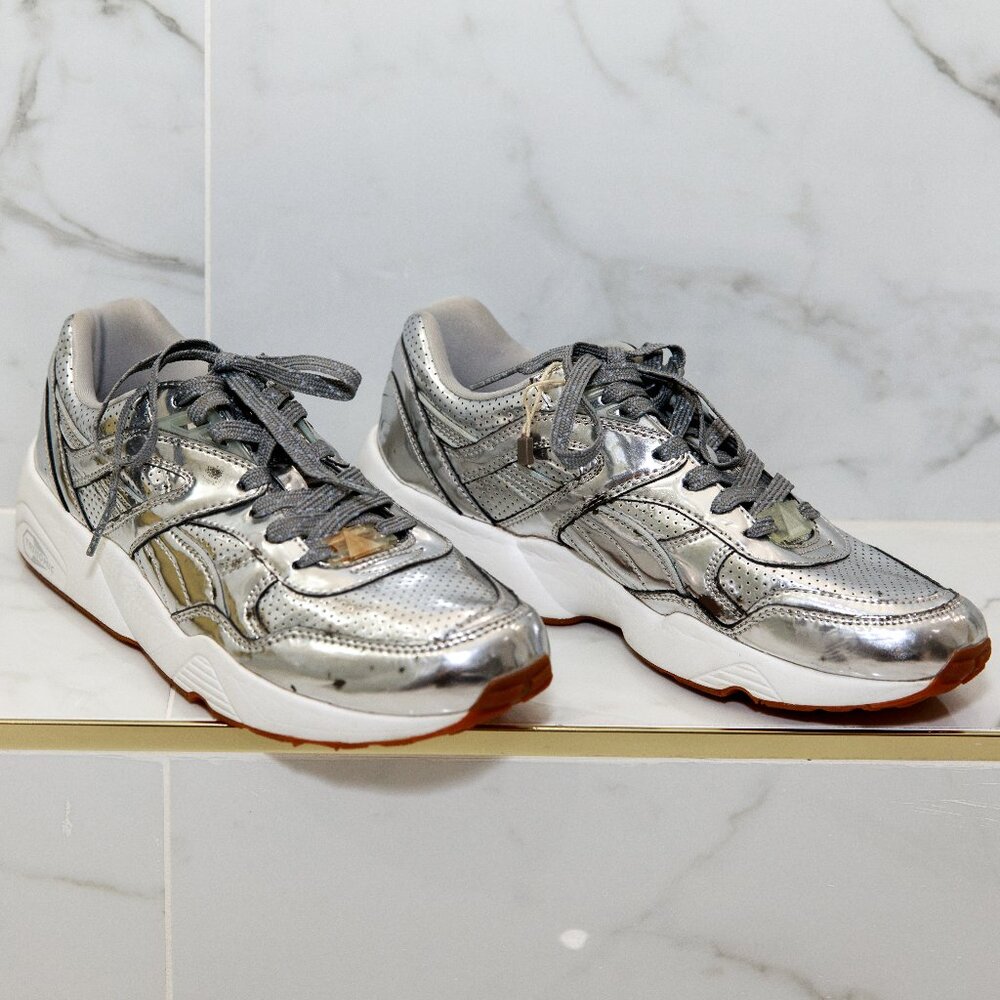 PUMA Men’s R698 X Trinomic X Alife Sneakers 8.5 or womens 9 Metallic Silver